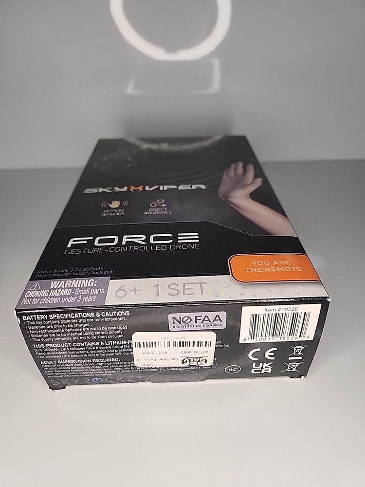 SKY VIPER FORCE HAND-CONTROLLED HOVER DRONE BY SKYROCKET-NO REMOTE REQUIRED