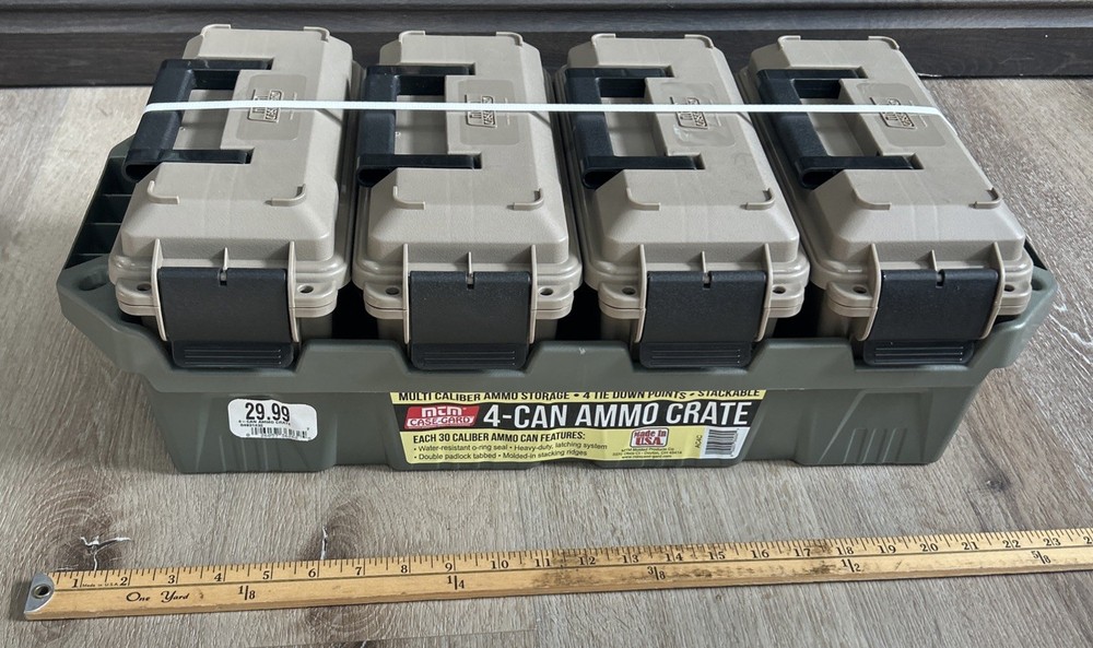 MTM AC4C 4-Can Ammo Crate Box Storage – Stackable, Durable, Easy Carry Organizer