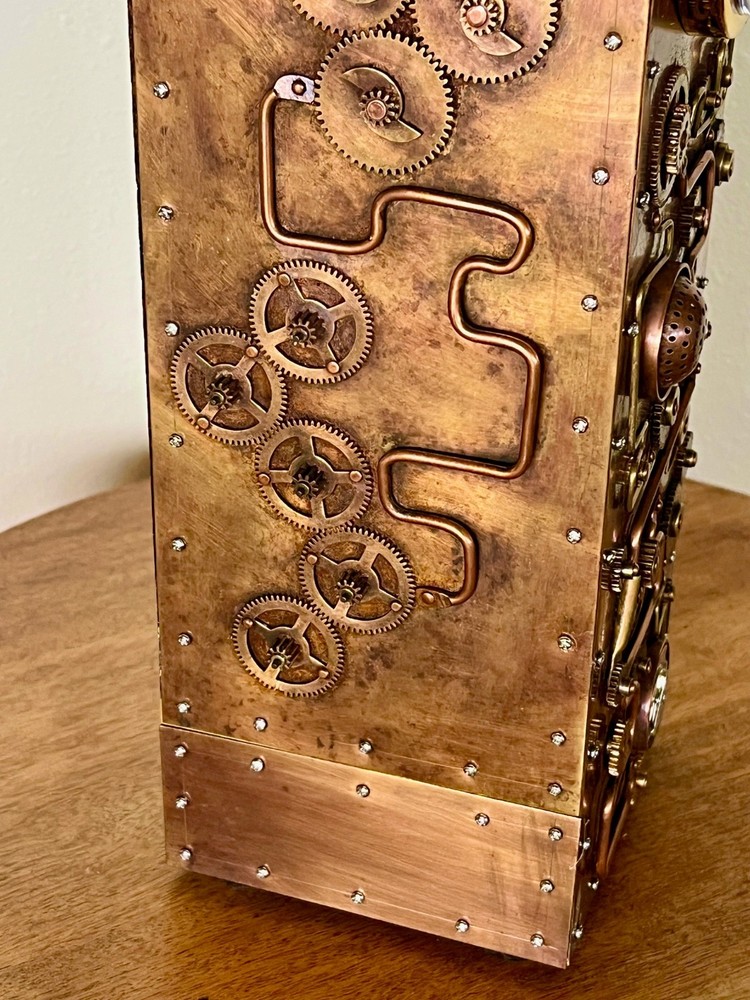 steampunk desk clock