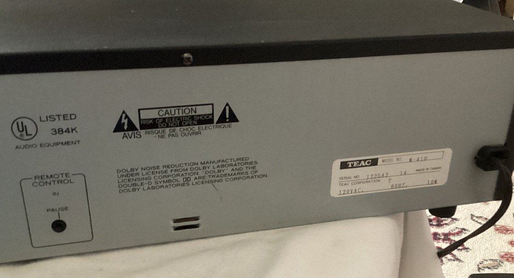 Teac Double Casette Player / Recorder W-410