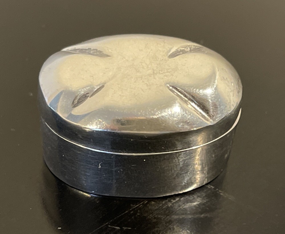 Sterling Silver Mexico Hinged Pill Box 23.4g