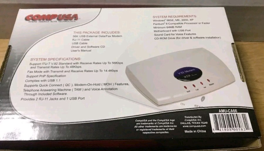 CompUSA 140617 56 Kbps Modem