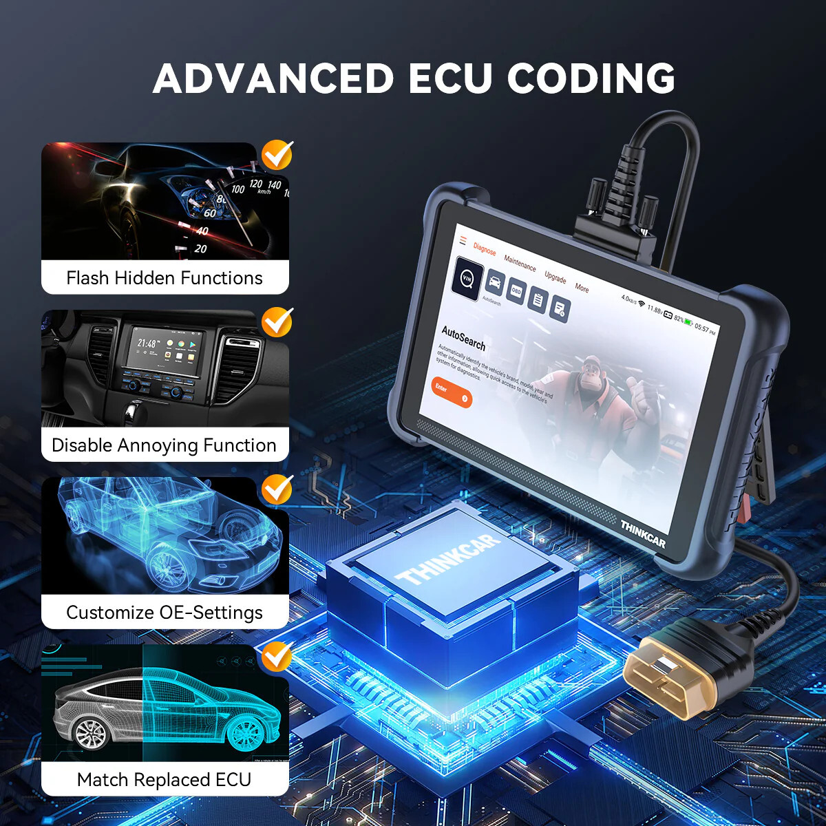 2025 ThinkScan 689 Bidirectional Car Coding Full System Diagnostic Scanner Tool