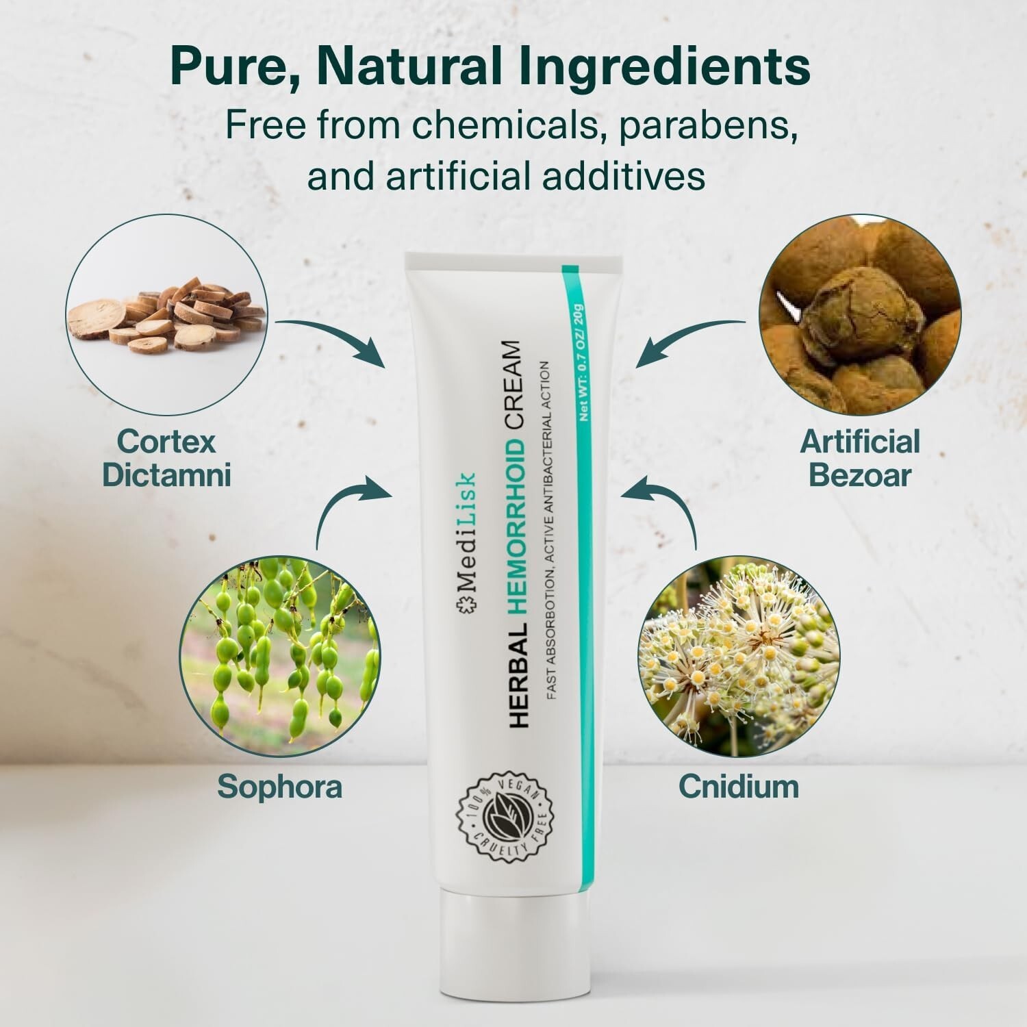 MediLisk Herbal Hemorrhoid Cream 20g