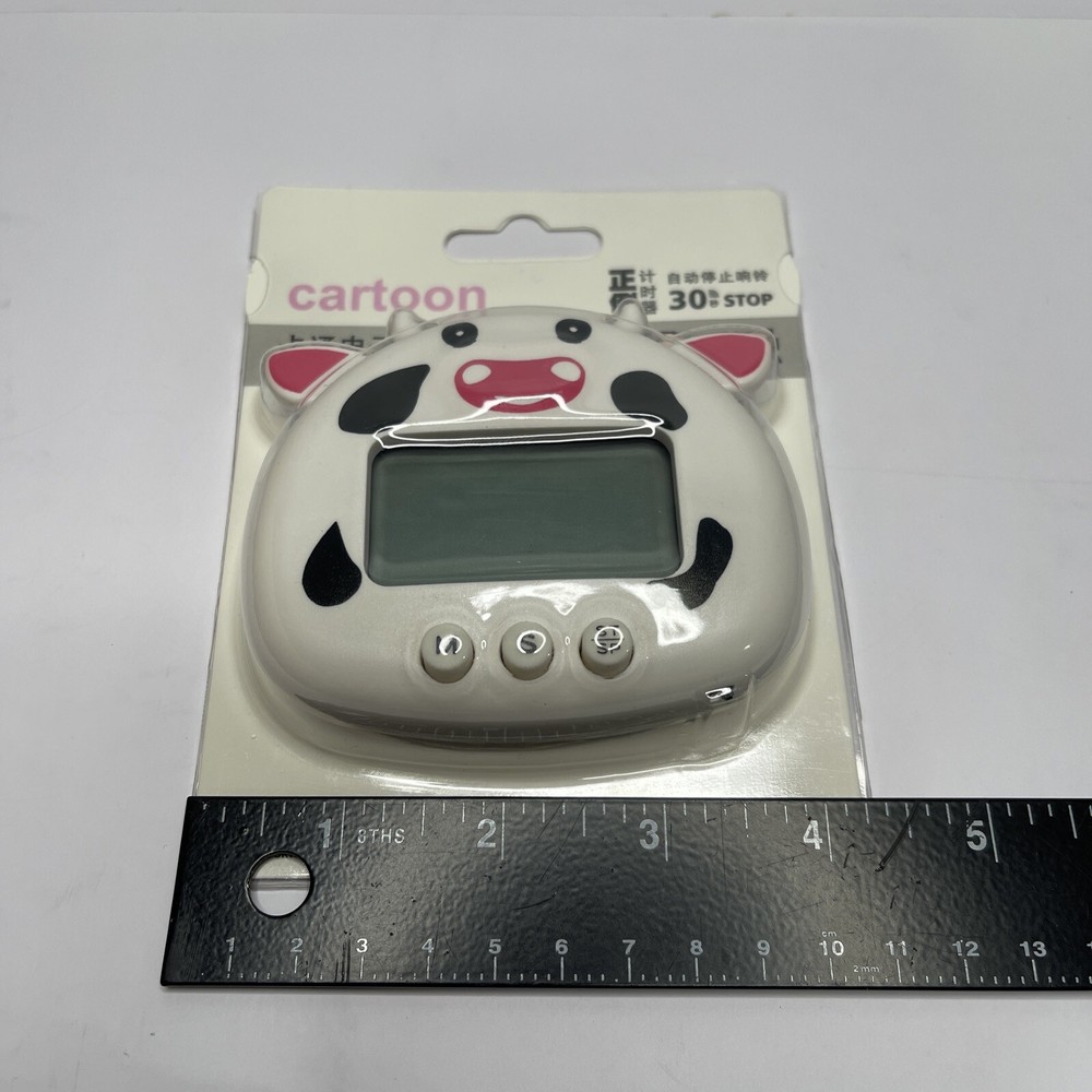 Cow Digital Timer Countdown Compact Cooking Large Digits Easy Operation w/ Stand