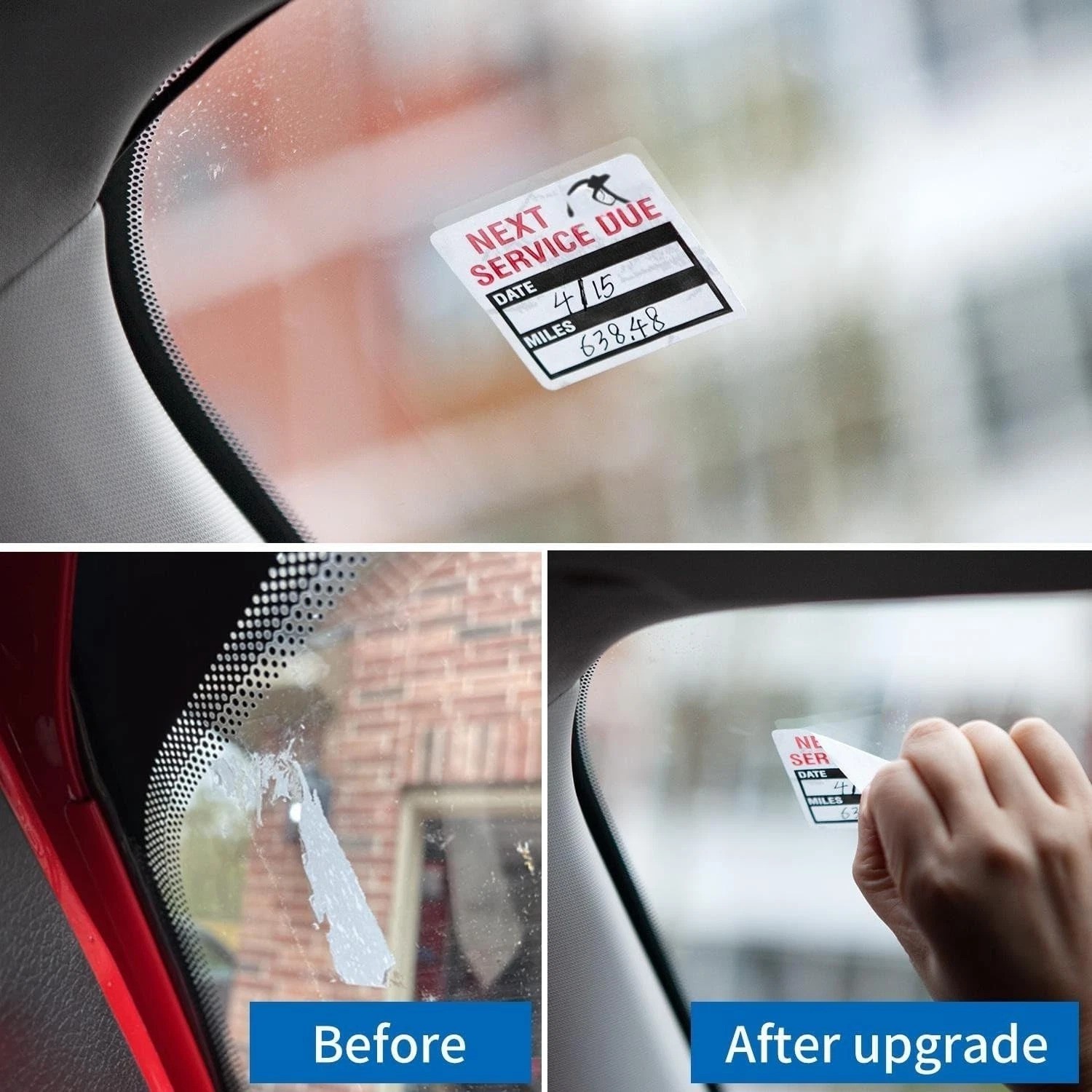 Convenient 2x2 Oil Change Service Reminder Labels - 100 Roll for Windshield