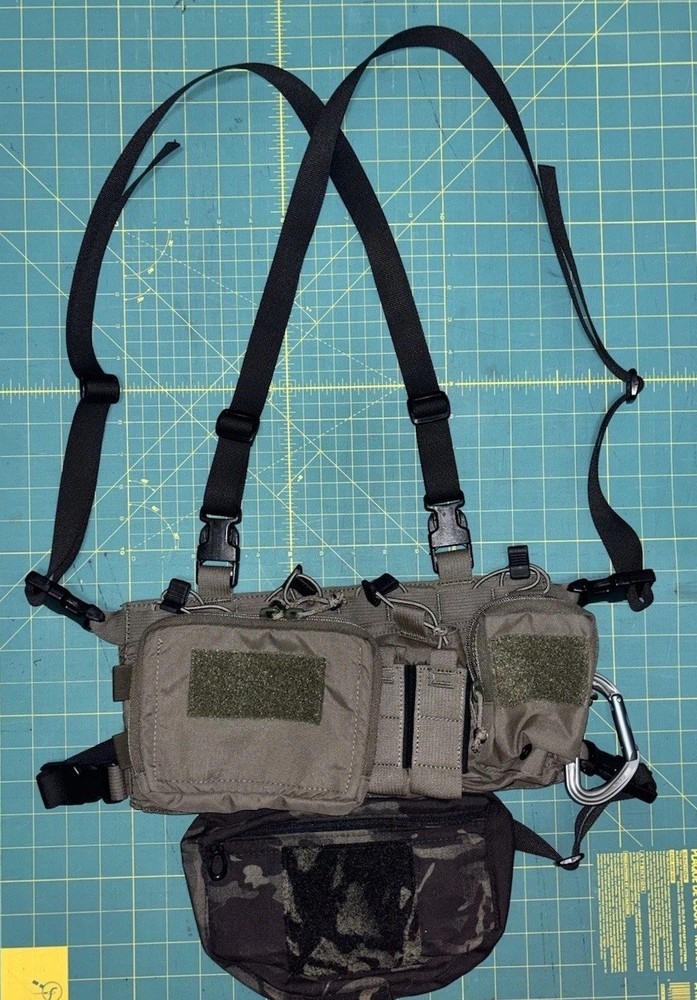 Chest Rig X Harness Shoulder Strap & Back Strap Set - Black