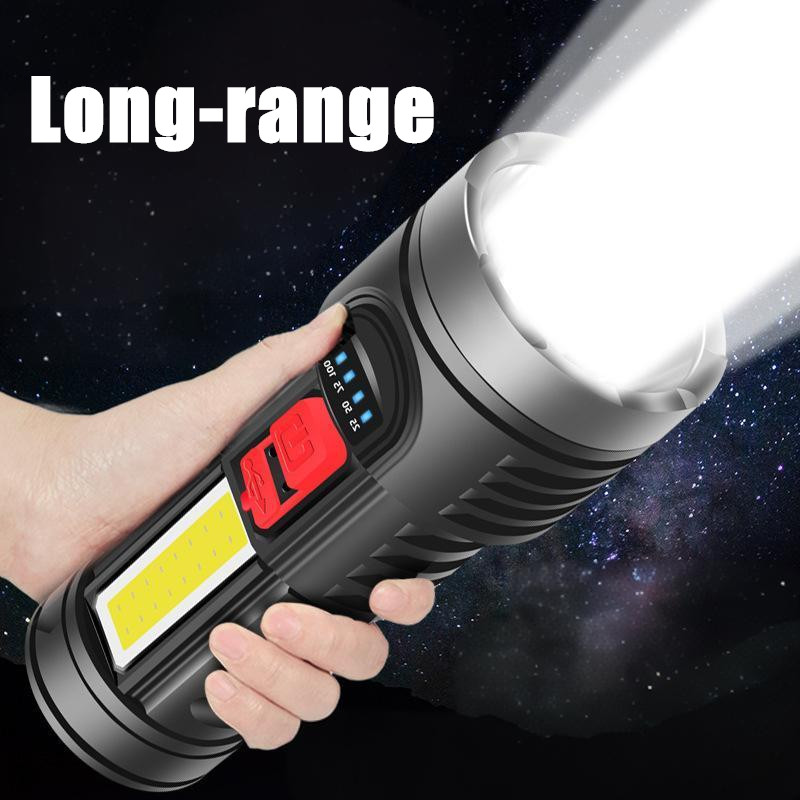2pcs High Powered Super Bright Flashlight LED Rechargeable Police Security Torch