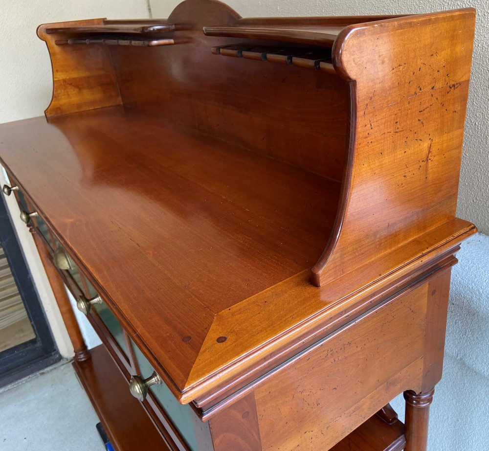 French Solid Cherry Wood Wine Bar, Server, Sideboard, Liquor Cabinet