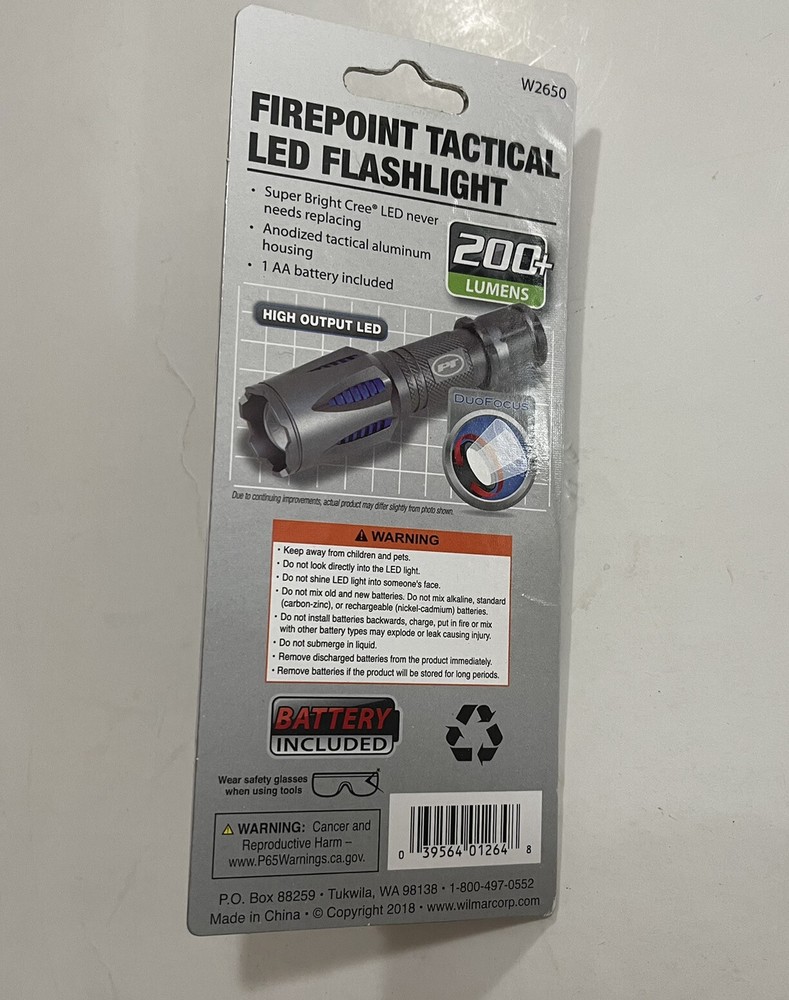 Tactical LED flashlight Firepoint 200+ lumens new e41
