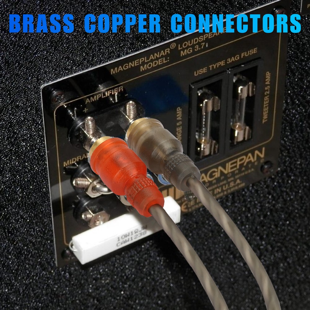 2pcs 4 Ft Rca Cables 2 Channel Shielded Twisted Interconnect Car Audio Amp Cable