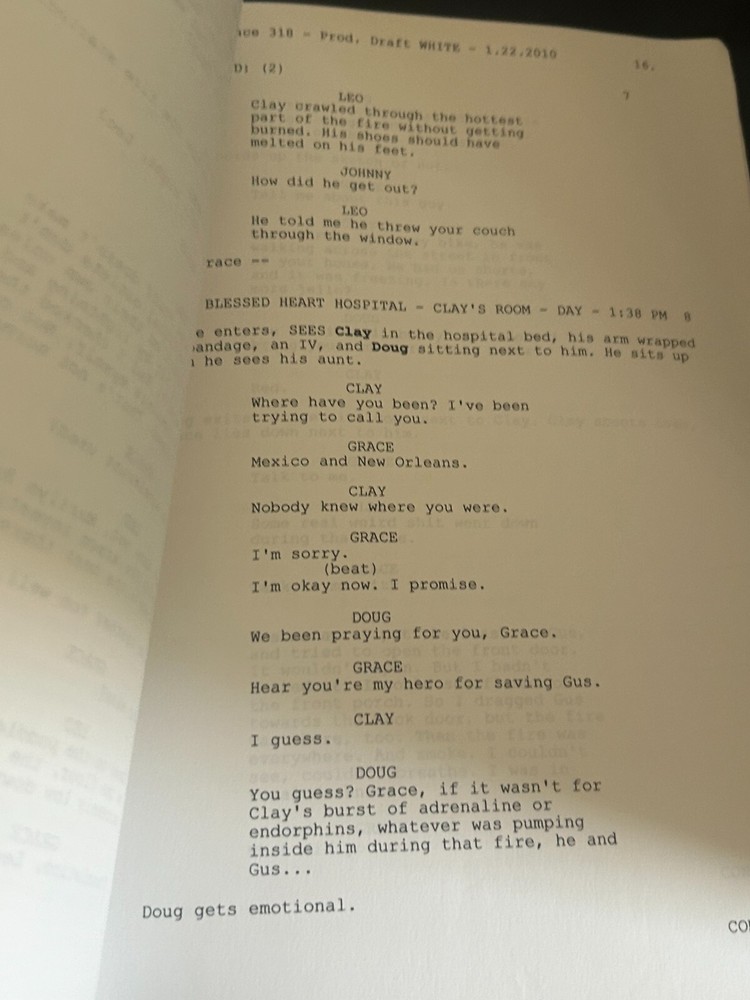 ORIGINAL SCRIPT SAVING GRACE I'M GONNA NEED A BIG NIGHT LIGHT HOLLY HUNTER RIPPY