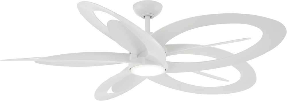 F862L-WHF 60" Flat White Ceiling Fan with LED Light & Remote Control