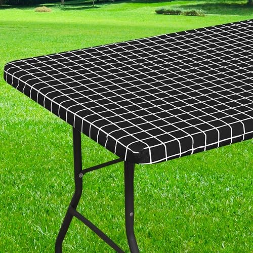 Rectangle Vinyl Table Cloth 30x72, Waterproof 72" x 30" (Rectangular) Black
