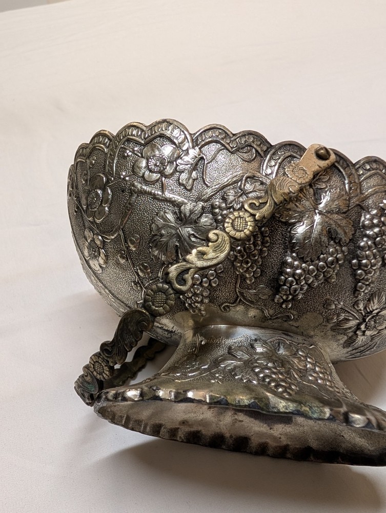 Vintage Daruma Silver Plated Basket/ Bowl/ Candy Dish, Made In Japan