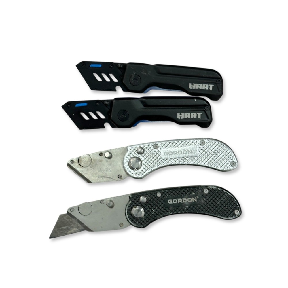 Hart, Gordon Folding Retractable Utility Knife Set, 4 Pcs