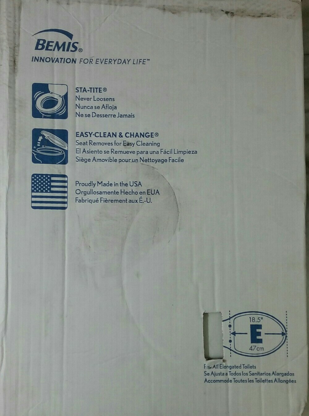 NEW!! BEMIS Richfield Lift-Off Never Loosens Elongated Closed Front Toilet Seat