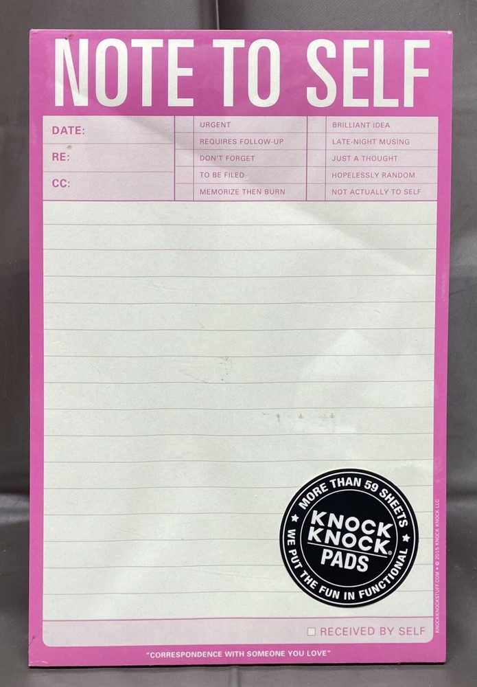 Knock Knock Pads Note To Self 60 Sheets