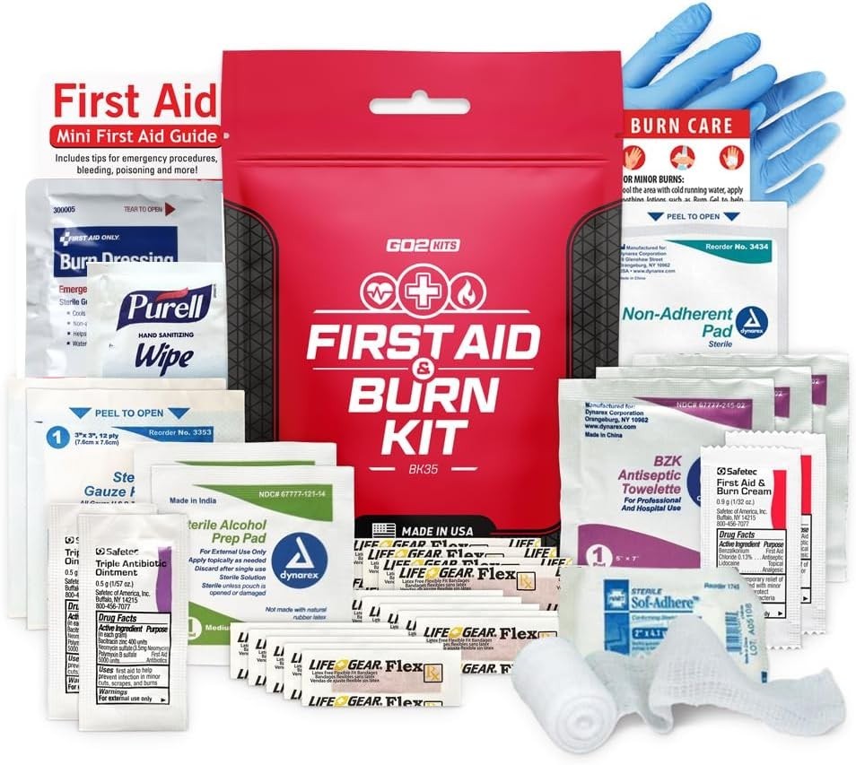 Advanced First Aid & Burn Kit, Comprehensive Burn First Aid Kit with Dressing...