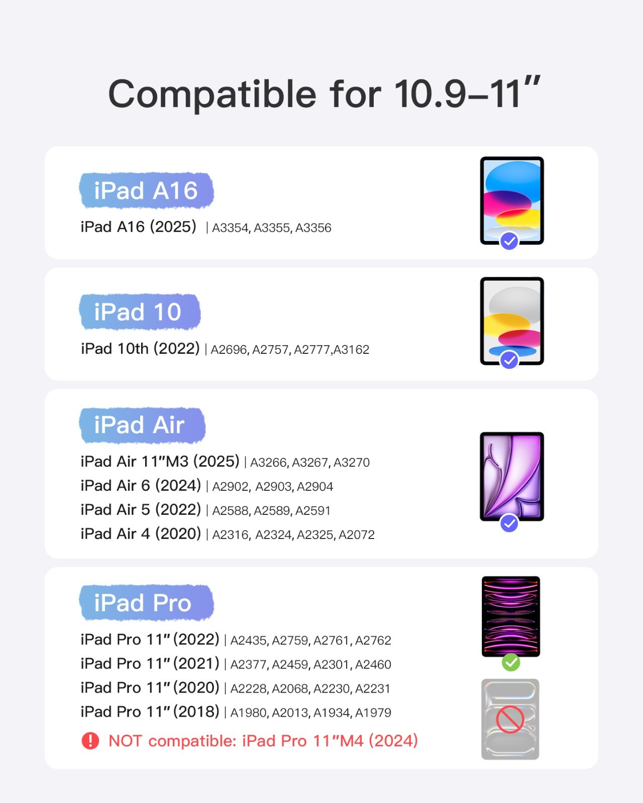 Inateck iPad Keyboard Case for iPad 11th/10th Generation Ultralight W/ Touchpad