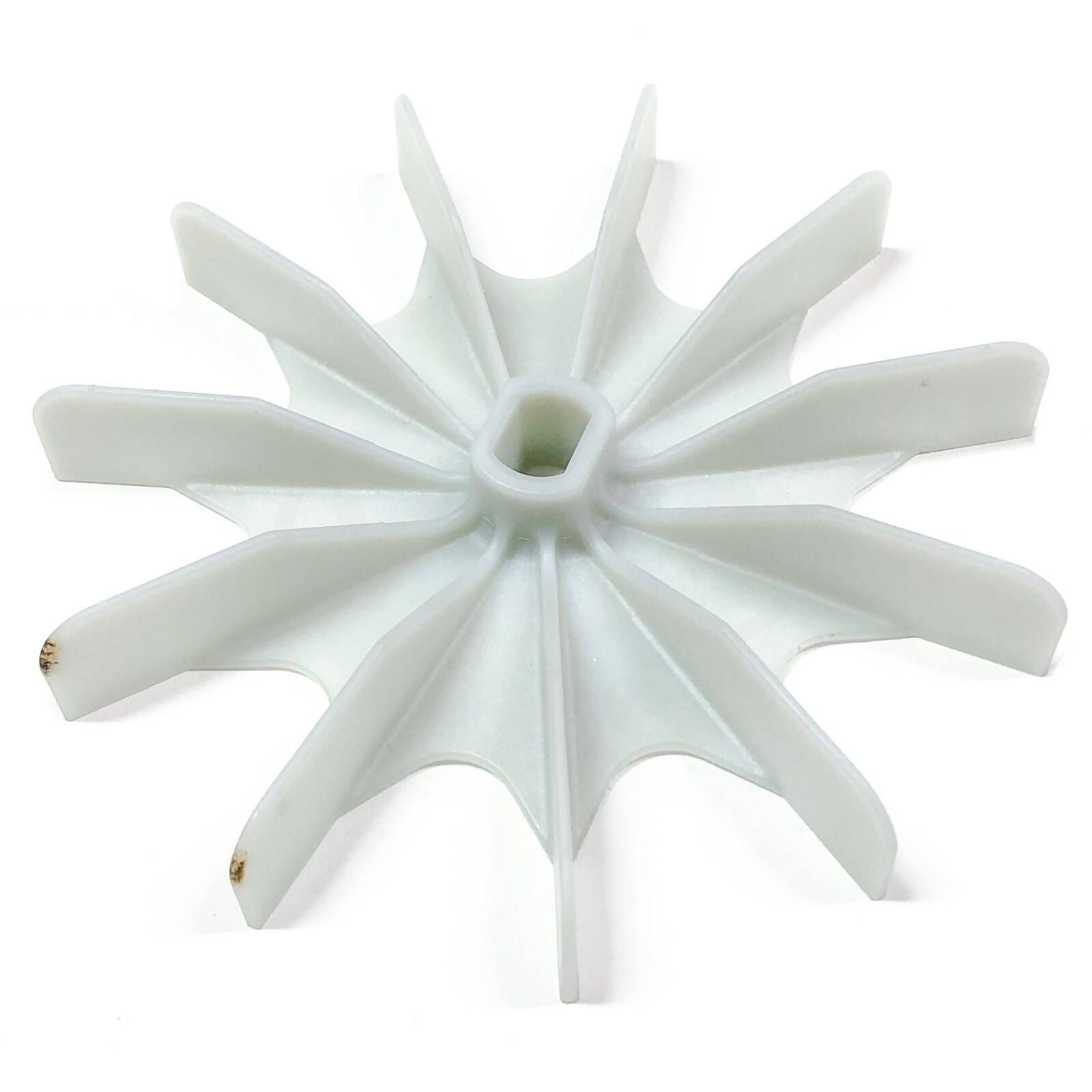 Leeson 003565.01 Cooling Fan, 5/8" x 7/16" Double Flat Shaft, White Nylon 56-140