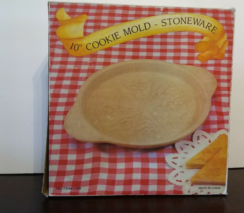 NEW - 10" COOKIE MOLD STONEWARE - ABC DISTRIBUTOR - A7