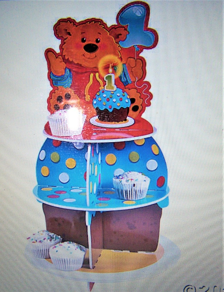 BEAR  1ST BIRTHDAY CUPCAKE HOLDER