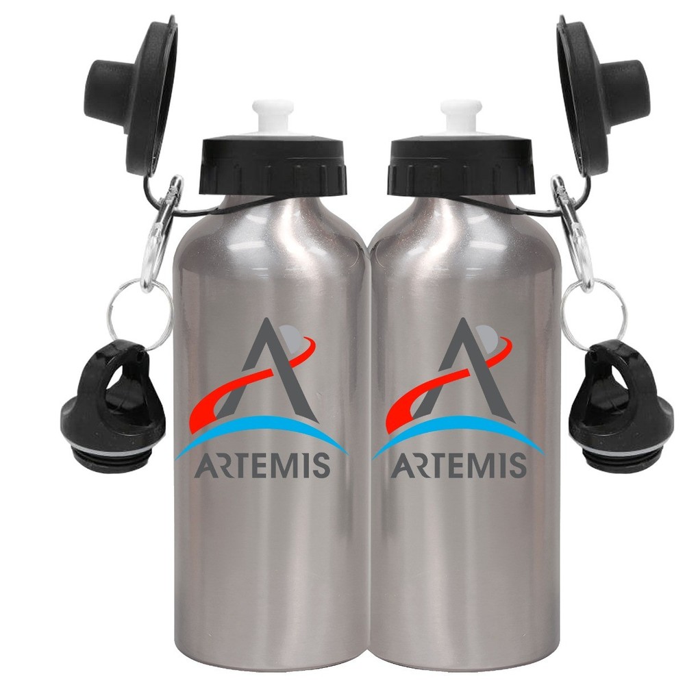 NASA Artemis Program Logo Silver Aluminum Water Bottle