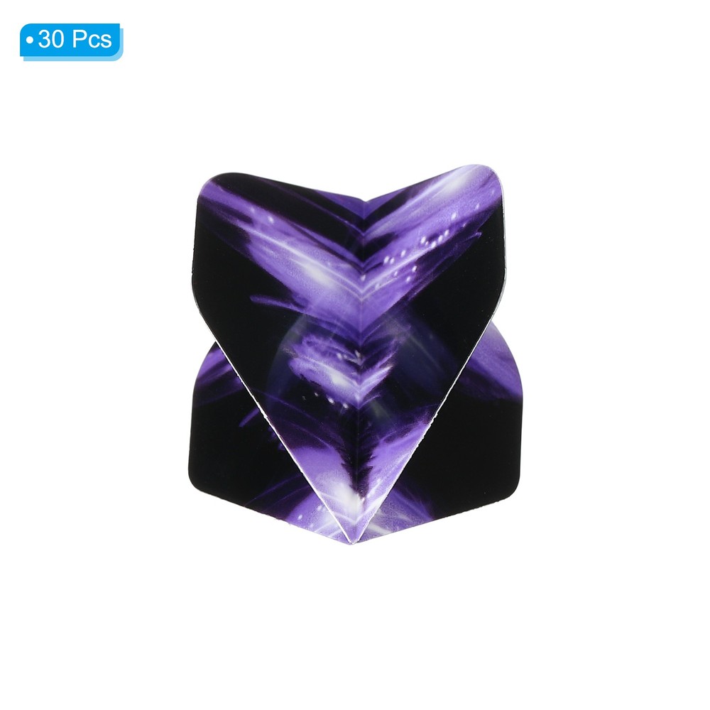 Standard Dart Flights, 30 Pack Flights Storm Pattern, Purple