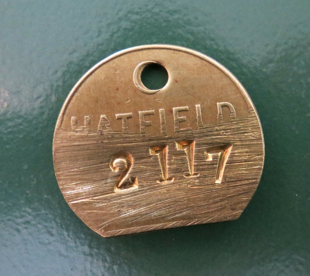 HATFIELD Colliery Pit Check Tally - marked HATFIELD 2117