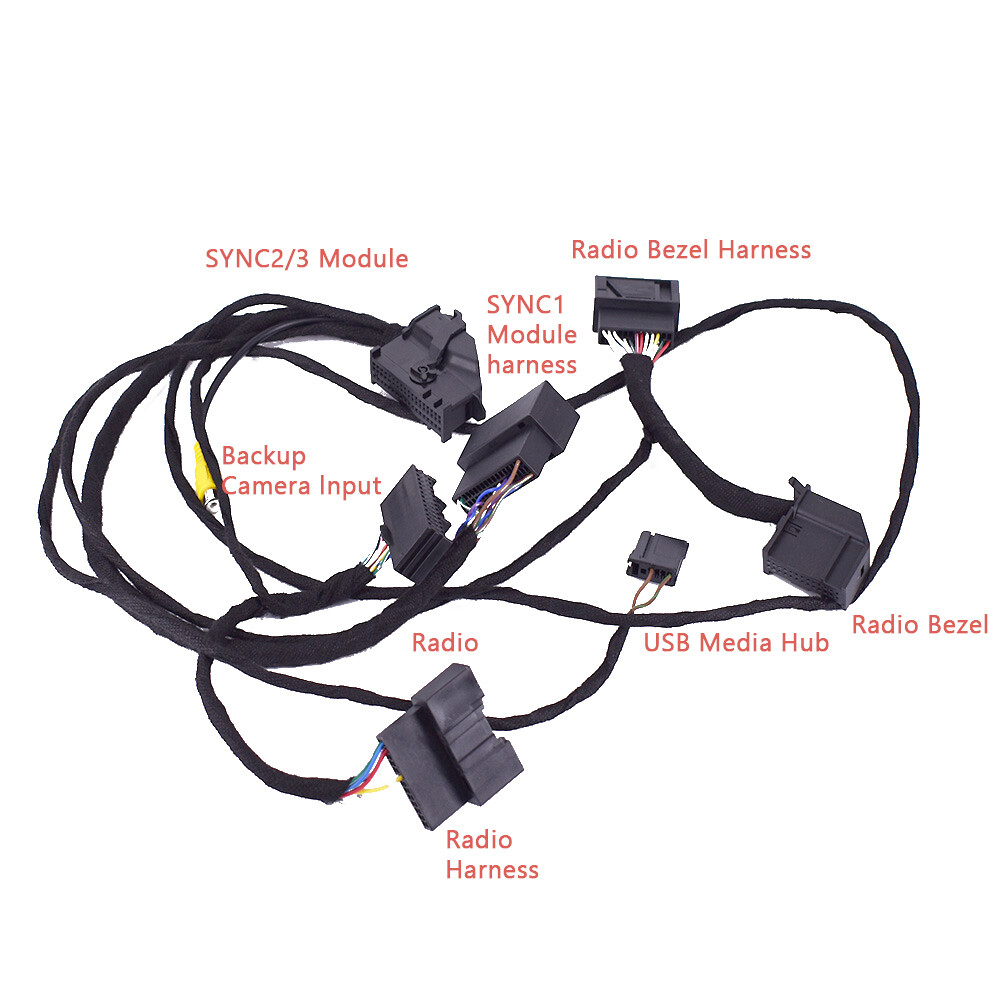 4" TO 8" Custom PNP Conversion Power Harness for Ford SYNC 1 to SYNC 2 SYNC 3