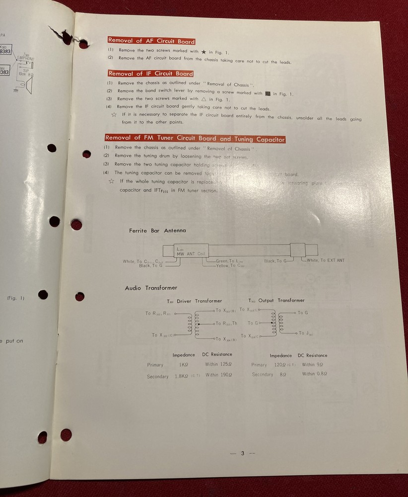 Original 1965 8F-31W Sony Servicing Guide