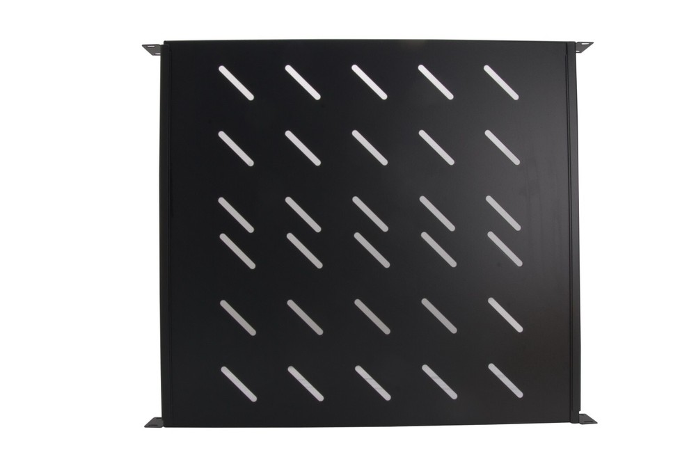 Fixed Server Rack Shelf 1U 19" 4 Post Mount Adjustable 16"-37" Extension Vented