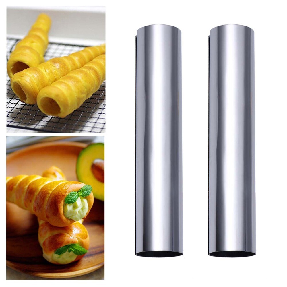 6PCS Cannoli Maker Cylindrical Bakeware Forms Pastry Molds Baking Tubes