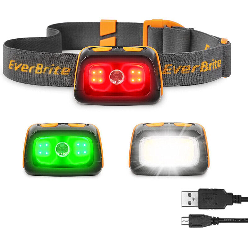 EverBrite LED Rechargeable Headlamp 7 Lighting Modes Headlight Flashlight Torch