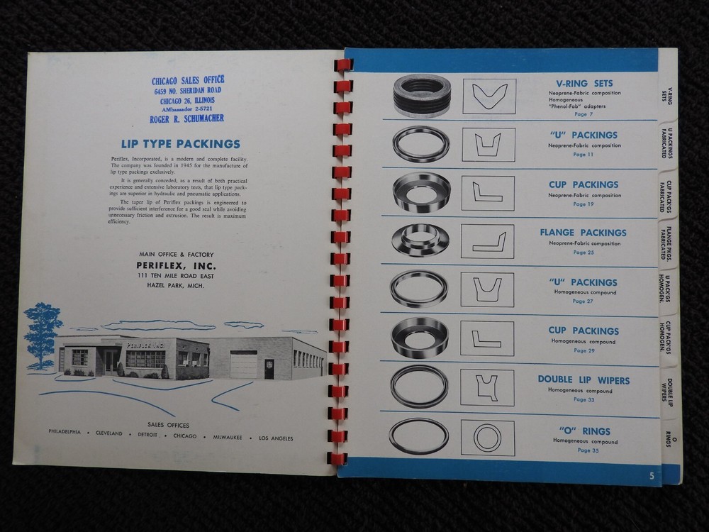 1957 Periflex Incorporated Molded Packings Engineering Catalog Hazel Park MI