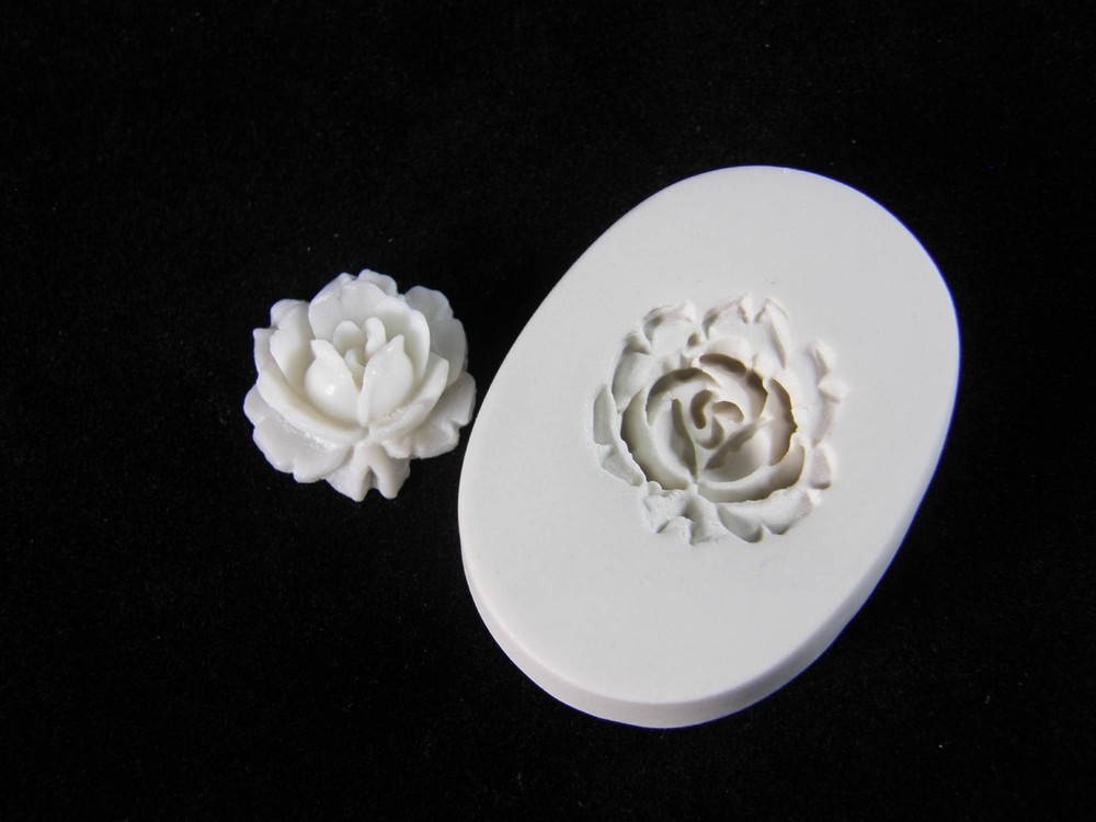 Double Rose Flower Polymer Clay Mold (#MD1153)