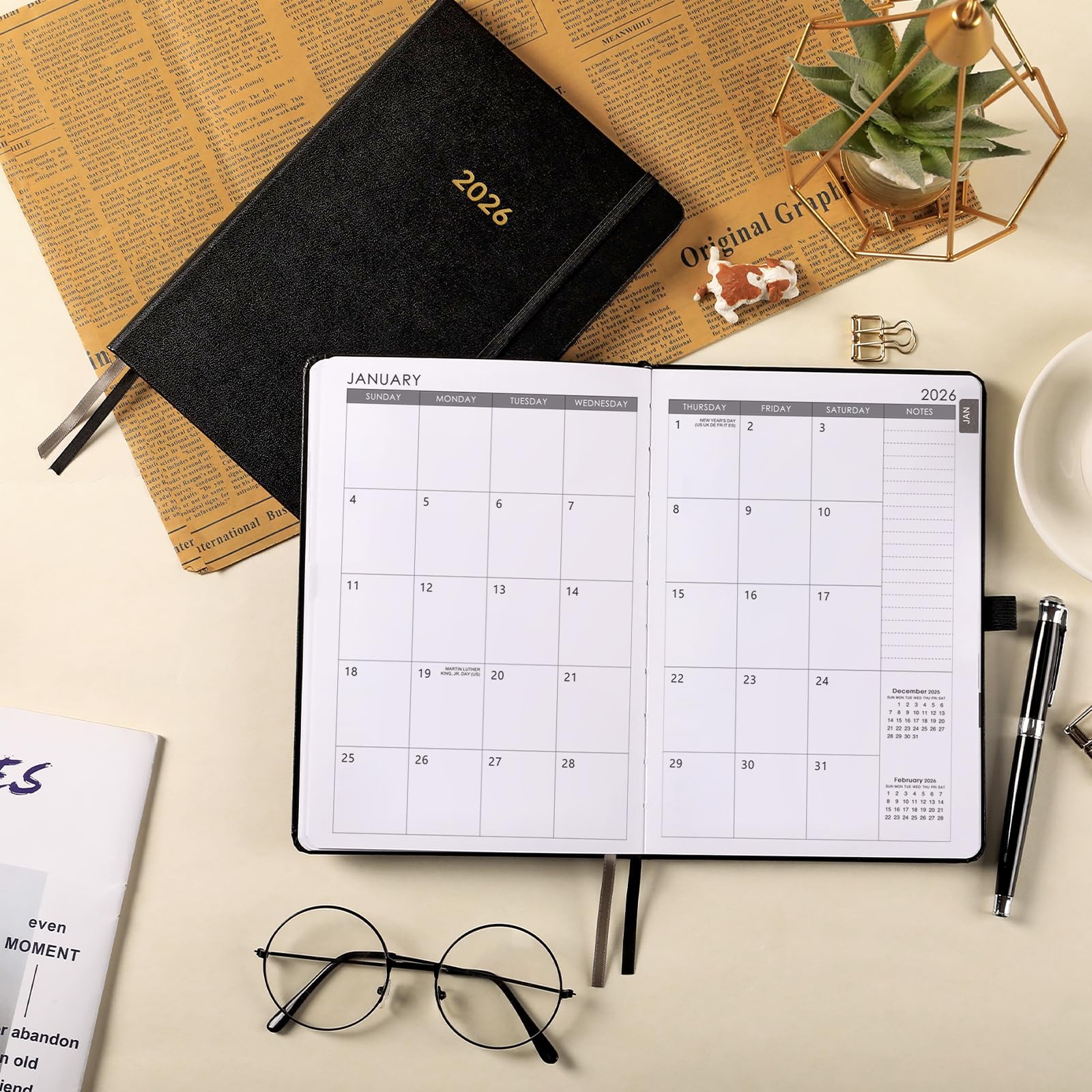 2026 Planner - Leather Planner 2026 Weekly and Monthly, Jan.2026 - Dec.2026, ...