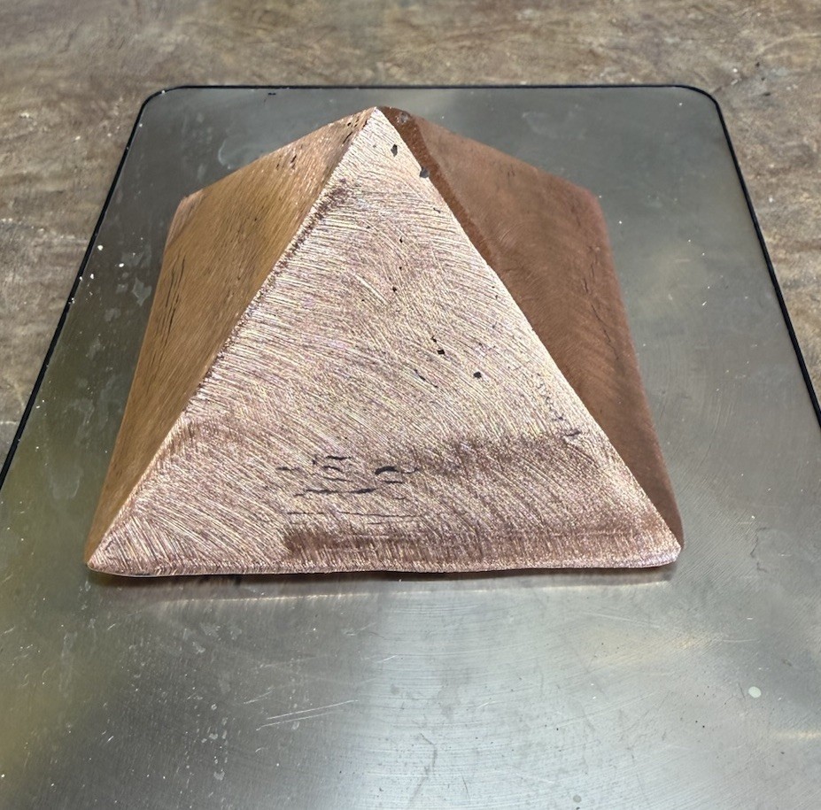Pure Solid Copper Meditation Pyramid 3LBS Made in Tennessee