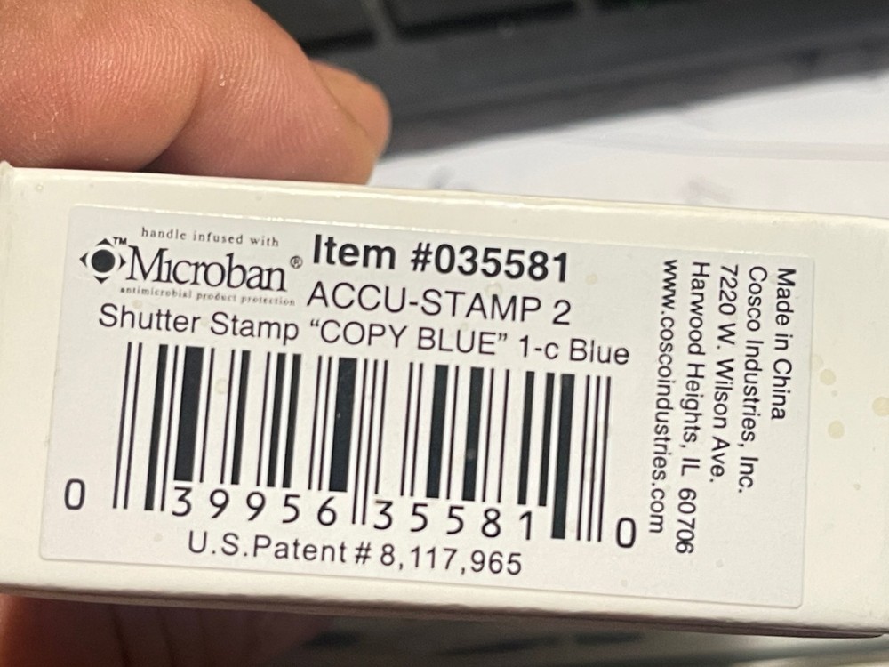 Accu-Stamp 2 035581 Microban Message shutter Stamp, Copy Blue(K2)