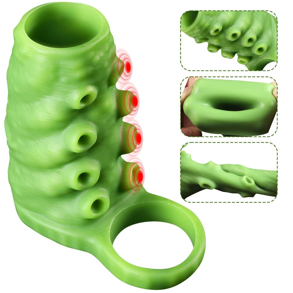 Soft Penis Sleeve Cock Ring Extender Enlargement Locking Delay Ejaculation Time