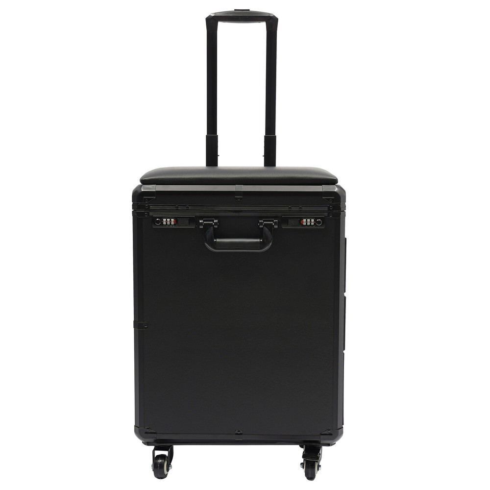 Rolling Makeup Case, Makeup Case with 4 Universal Wheels Combination Lock