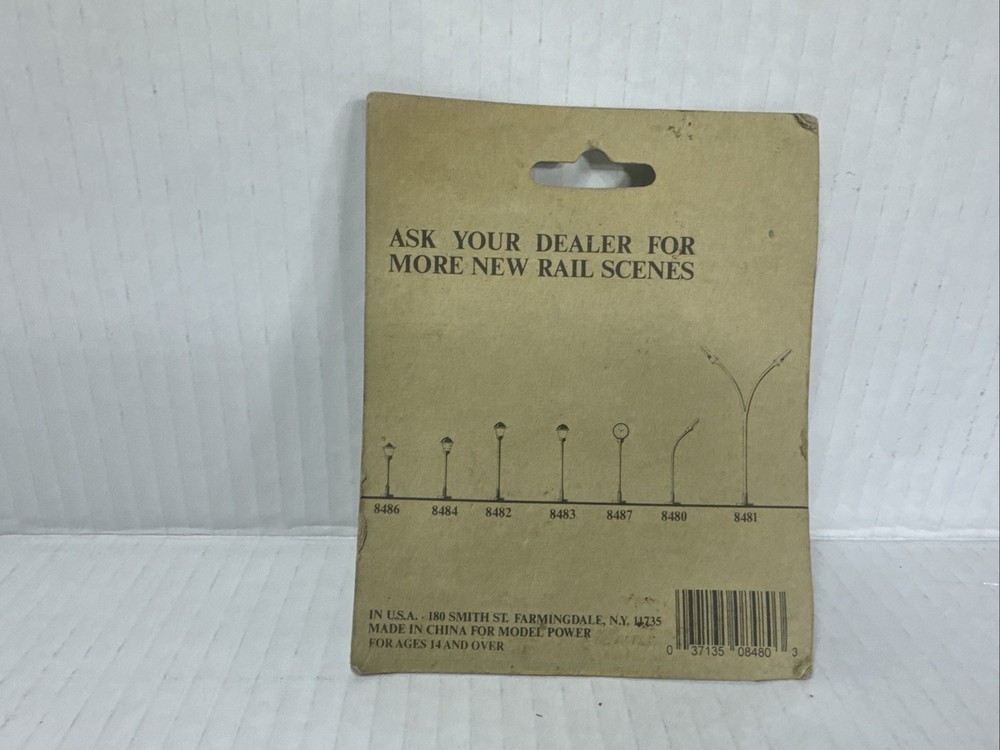 Model Power N Scale Street Lamp Post #8480 For Train, Set Layout Scenery