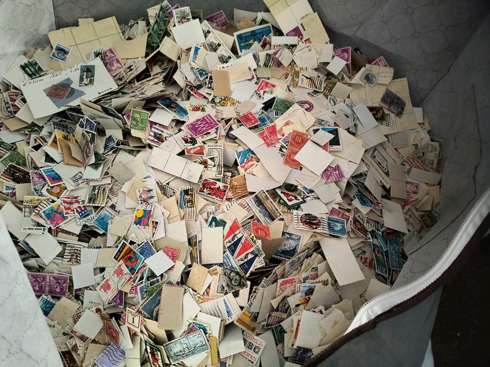 1 Pounds Used Misc Stamps off paper From 1c - 32c. Great Variety!