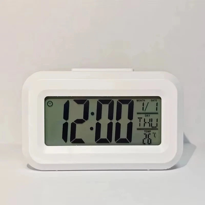 LED Digital Alarm Clock Snooze Backlight Calendar Time Display Table Desktop