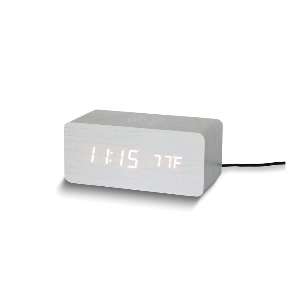 White Wireless Phone Charger Clock