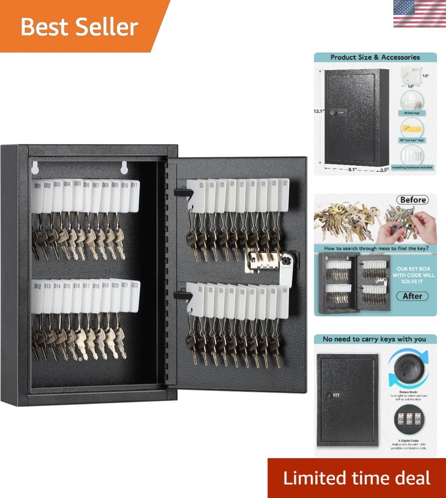 Versatile Key Storage Box with Combination Lock - Organized for Home & Office