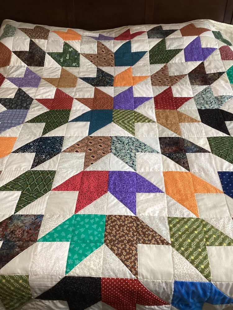 Handmade scrap queen size quilt