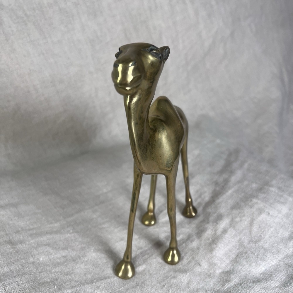 Brass Camel Figurine Statue 7.5”