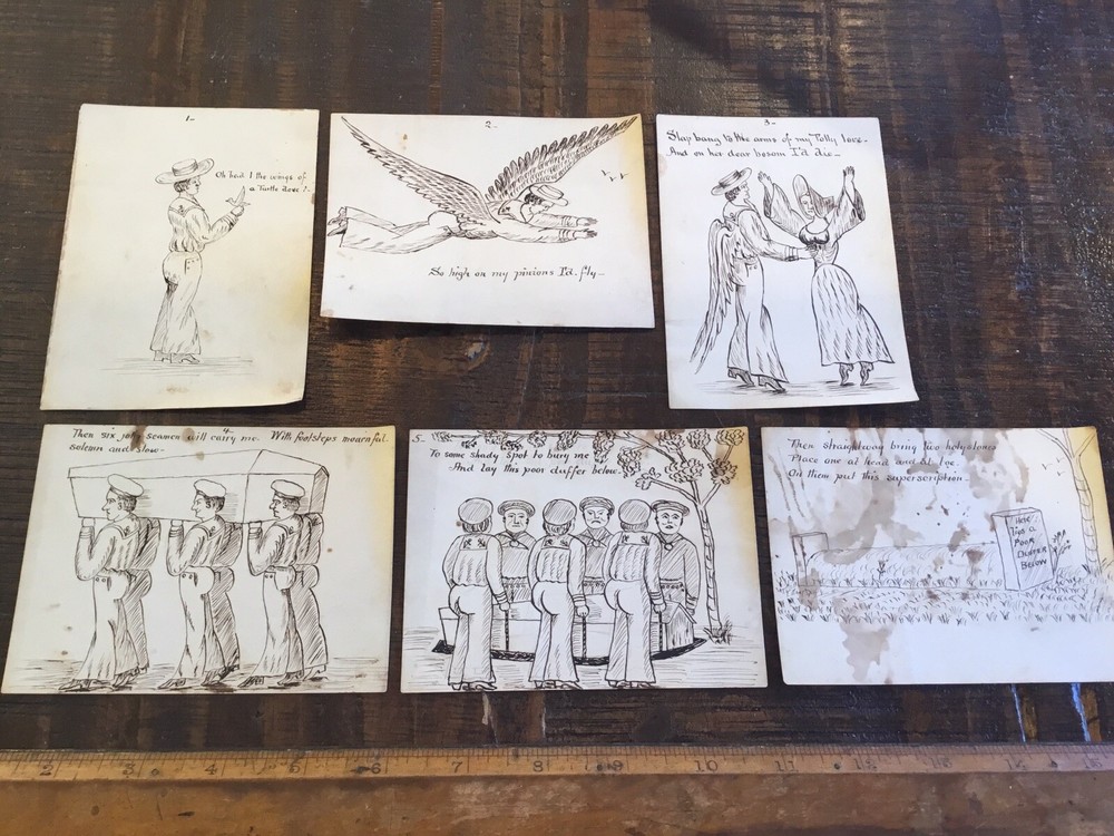 ORIGINAL CIVIL WAR SAILOR HUMOROUS ARTWORK SET